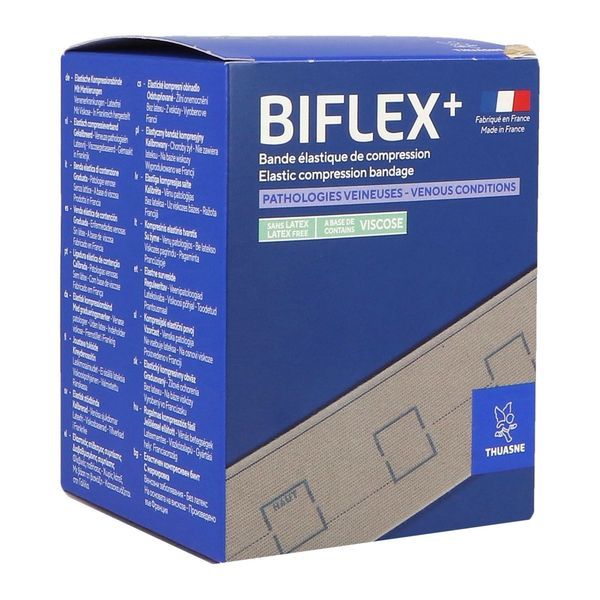 BIFLEX PLUS N° 16 LEGERE Bande de contention étalonnée, force 2, 46 cN/cm à 100 cN/cm, chair, 4 m x 10 cm, unité
