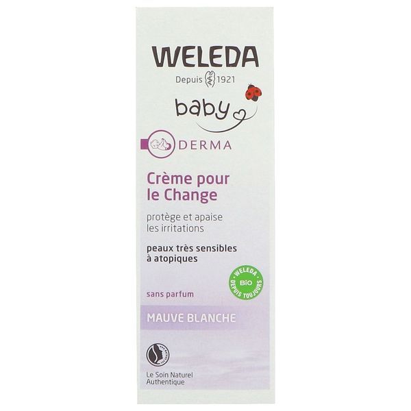 WELEDA BABY DERMA CREME POUR LE CHANGE Crème pour le change à la mauve blanche bio, tube 50 ml