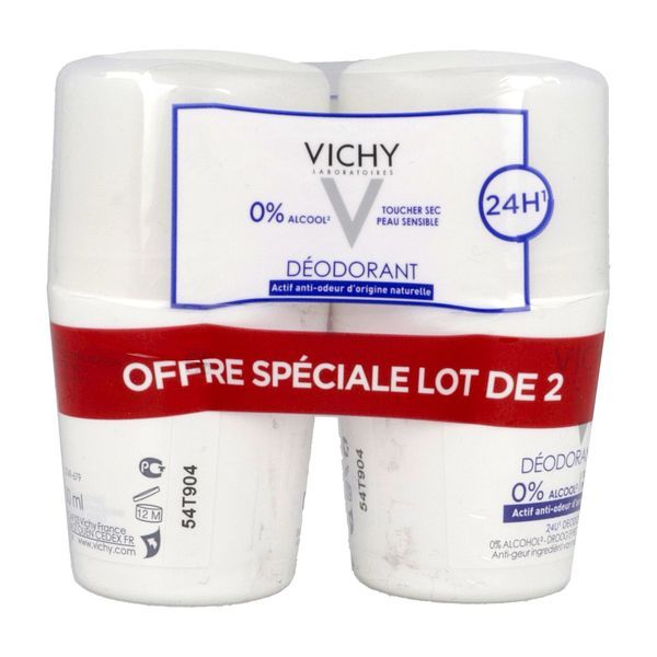 VICHY DEODORANT 24 H BILLE Roll'on déodorant, efficacité 24 heures, fl 50 ml x 2