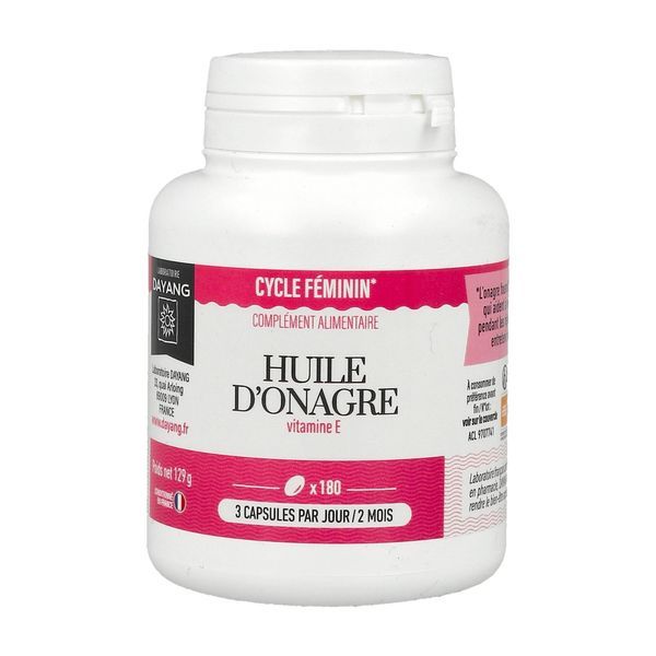 DAYANG CAPSULE ONAGRE DUO AU FEMININ Capsule, complément alimentaire à l'huile d'onagre, pilulier 180