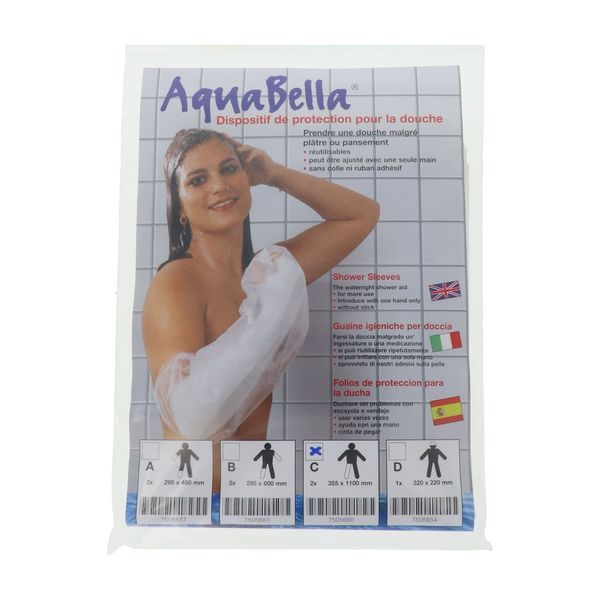 AQUABELLA Protège plâtre étanche, réutilisable pour adulte, taille C, sachet de 2