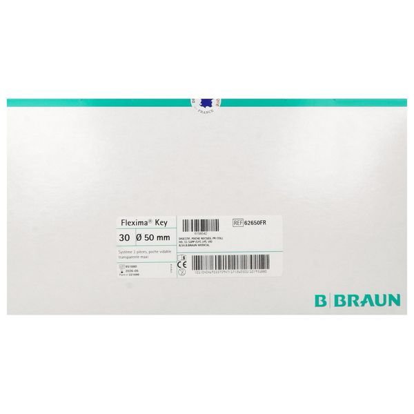 FLEXIMA KEY POCHE Poche vidable Maxi, système 2 pièces à couplage adhésif, transparente, transparente, diamètre 50 mm (ref. 62650FR), bt 30