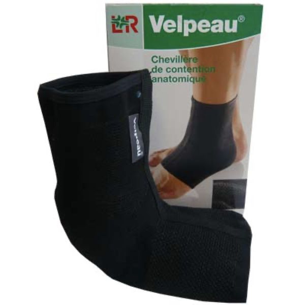 VELPEAU CHEVILLERE Chevillère anatomique de contention moyenne, noir, taille 1, unité