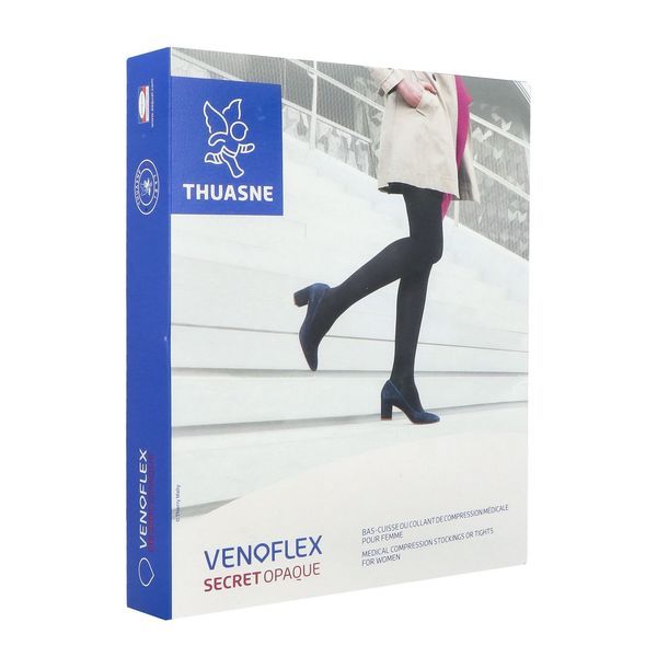 VENOFLEX 2 SECRET OPAQUE Collant médical de compression, classe 2, femme, noir, long, taille 2, paire