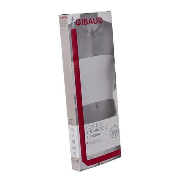GIBAUD BANDE THORACIQUE Bande thoracique de contention et d'immobilisation pour homme, 3 bandes, taille 2, unité