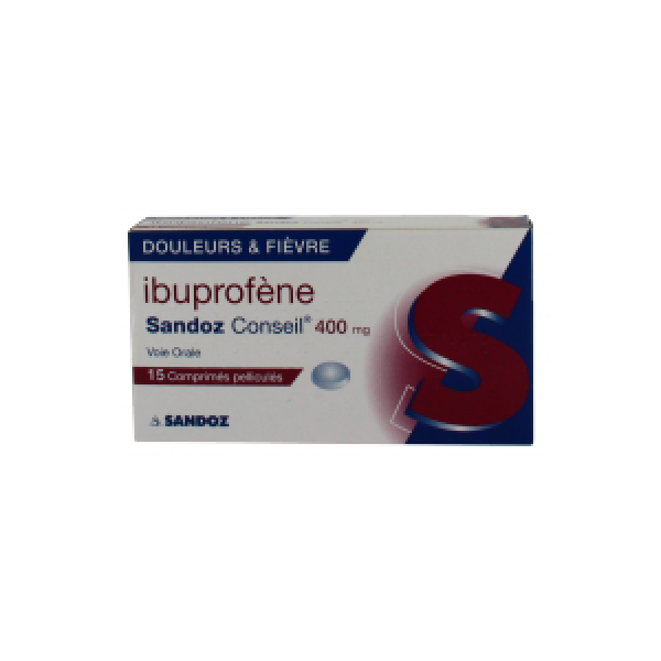 Ibuprofene Sandoz Conseil 400 Mg Comprime Pellicule B/15