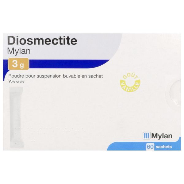 DIOSMECTITE MYLAN Poudre pour suspension buvable 3 g, boîte 60