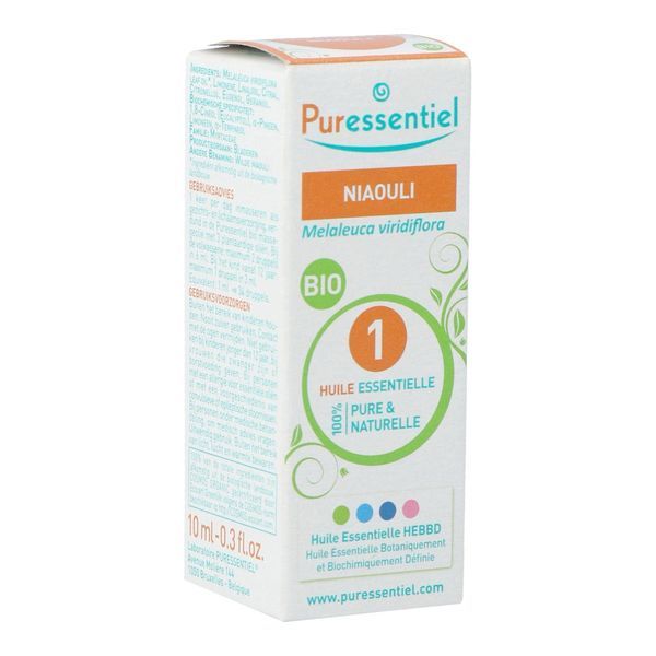 PURESSENTIEL HUILE ESSENTIELLE BIO COMPLEMENT ALIMENTAIRE Complément alimentaire, huile essentielle de niaouli HEBBD, fl 10 ml