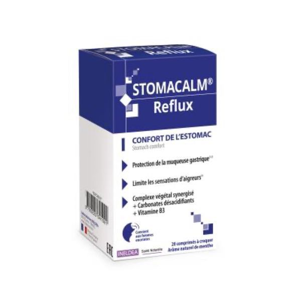 STOMACALM REFLUX Comprimé à croquer, complément alimentaire pour le confort de l'estomac, bt 20