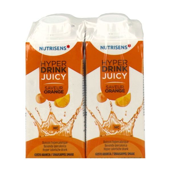 NUTRISENS HYPERDRINK JUICY Denrée alimentaire destinée à des fins médicales spéciales, orange, 200 ml x 4