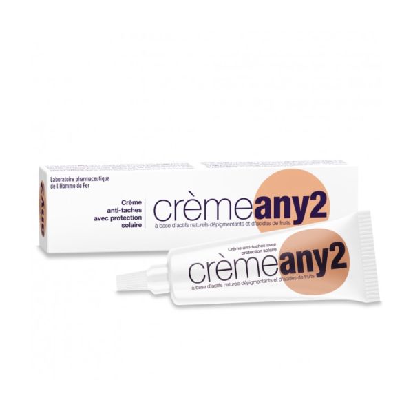 Crème ANY 2® - Crème anti-tache avec protection solaire - Tube de 25 gr.