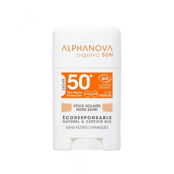 Alphanova Stick solaire bleu SPF 50 + sans parfum BIO