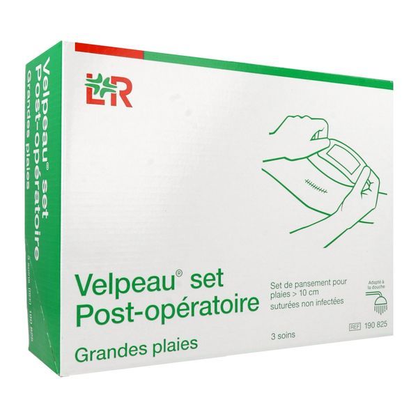 VELPEAU SET POST - OPERATOIRE GRANDES PLAIES Set de nettoyage et de recouvrement pour grande plaie post-opératoire suturée, bt 3