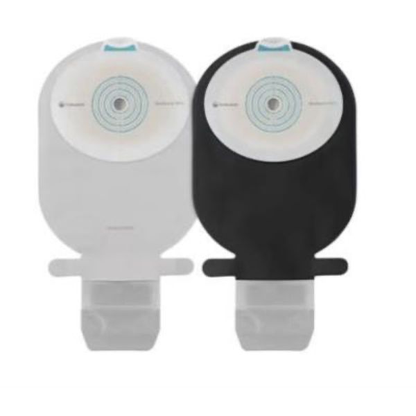 SENSURA MIO FLEX VISIO POCHE OUVERTE MINI Poche vidable système 2 pièces, à couplage adhésif, textile neutre opaque, noir, diamètre 50 mm (ref. 197829), bt 30