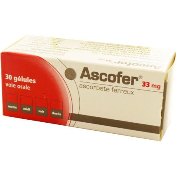 ASCOFER 33 mg (ascorbate ferreux) gélules (B30)