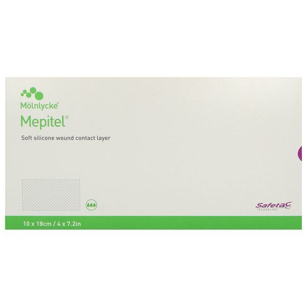 MEPITEL Pansement interface siliconé à micro-adhérence sélective, stérile, 10 cm x 18 cm, bt 10