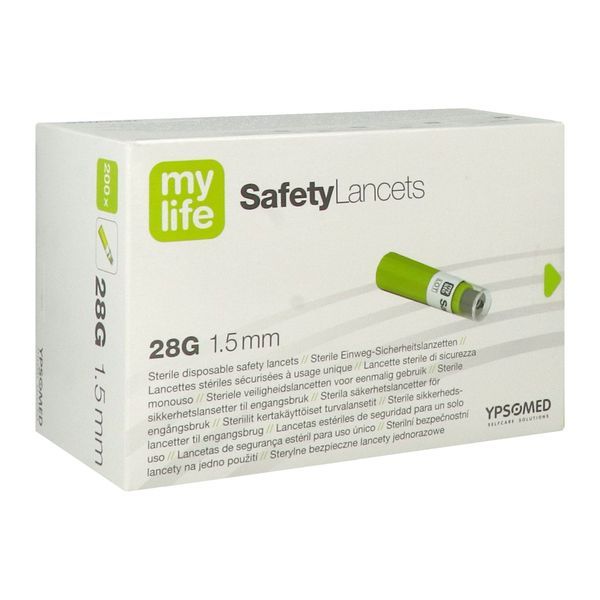 MYLIFE SAFETYLANCETS Autopiqueur jetable à usage unique pour prélèvements sanguins, bt 200
