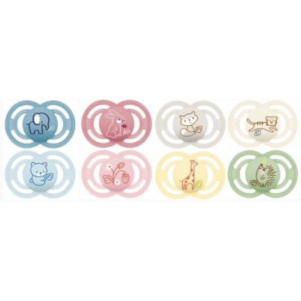 MAM PERFECT SUCETTE ANIMAUX + 18 MOIS Sucette anatomique, téterelle silicone, décorée, N° 57, bt 2