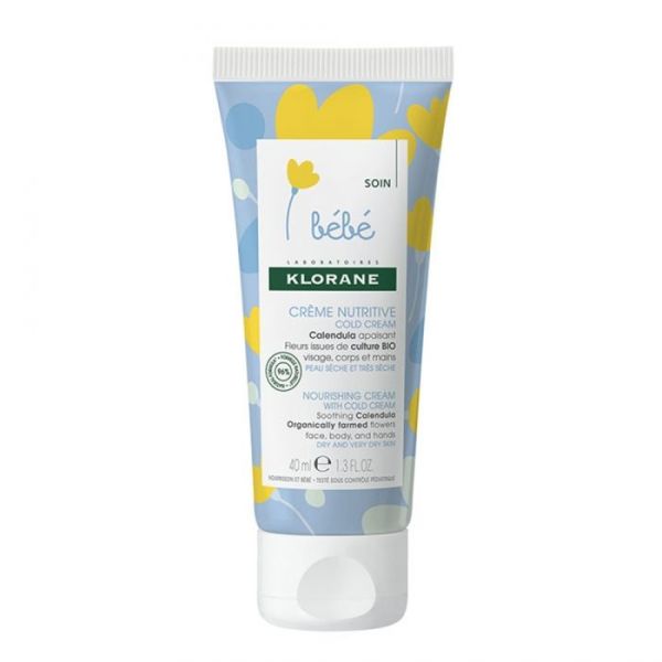 Klorane Bebe Creme Nutritive Cold Cream Peaux Seches A Tres Seches 40Ml