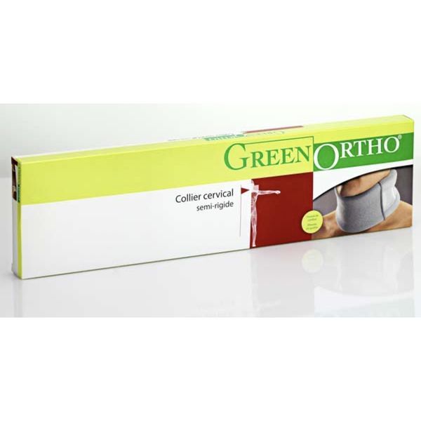 GREEN ORTHO COLLIER CERVICAL C2 Collier cervical C2 semirigide, non réglable, hauteur 9 cm, gris, taille 3, unité