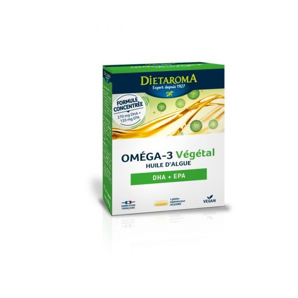 Dietaroma Oméga 3 végétal huile d'algue - 60 gélules
