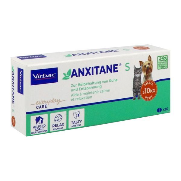 ANXITANE S Comprimé, complément nutritionnel antistress pour chat et petit chien, bt 30