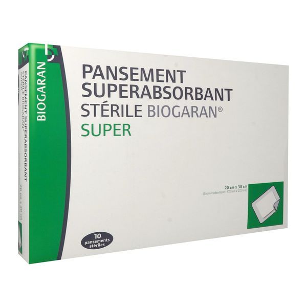 Biogaran Conseil Pansement Super Absorbant Sterile Super 20 Cm X 30 Cm Boite 20*30 10