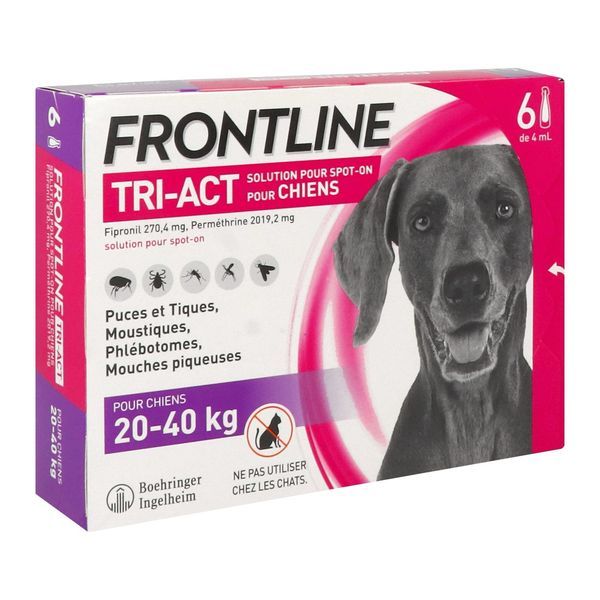 Frontline Tri-Act Solution Pour Spot-On Pour Chiens 20-40Kg (L) Pipette 4 Ml 6