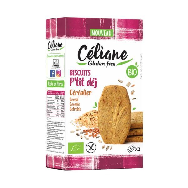 Celiane Biscuits petit déjeuner céréalier BIO (3x3) - 140 g