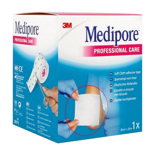 MEDIPORE LINER Sparadrap multiextensible, non tissé, hypoallergénique, 10 m x 10 cm, rouleau, unité