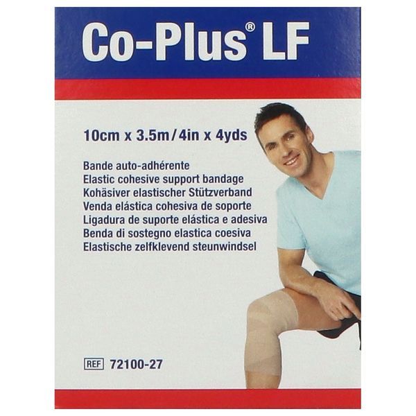 CO PLUS SANS LATEX Bande de contention cohésive, sans latex, force 1, élastique 1 sens, chair, 3,5 m x 10 cm (ref. 72100-27), unité