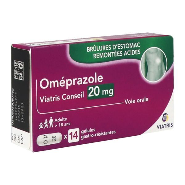Omeprazole Viatris Conseil 20 Mg Gelule Gastro-Resistante B/14
