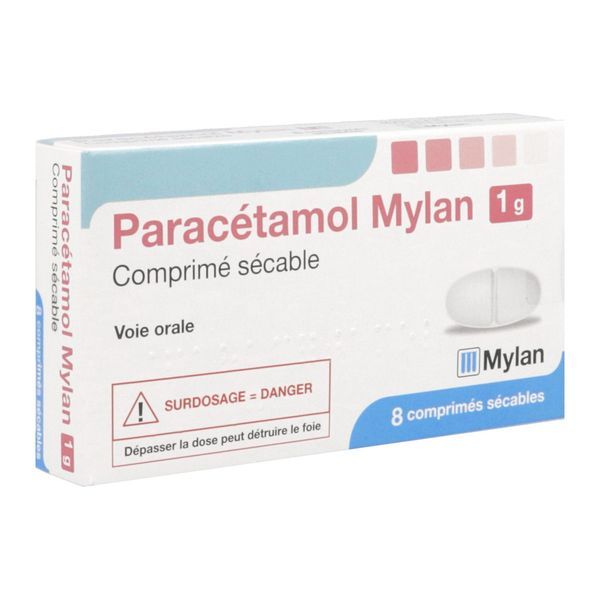 PARACETAMOL VIATRIS Comprimé sécable 1 g, boîte 8