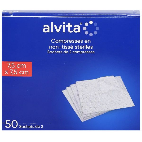 Alvita Compresse Non Tisse 7,5*7,5Cm 100