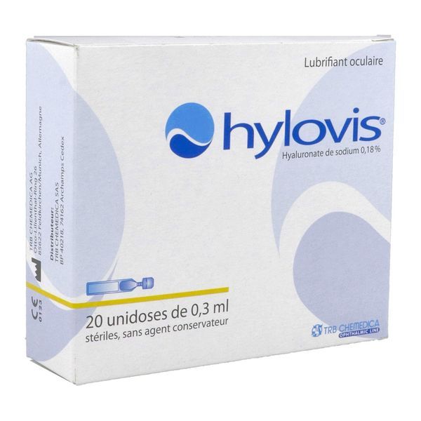 HYLOVIS Solution ophtalmique lubrifiante pour instillation oculaire, unidose, bt 20