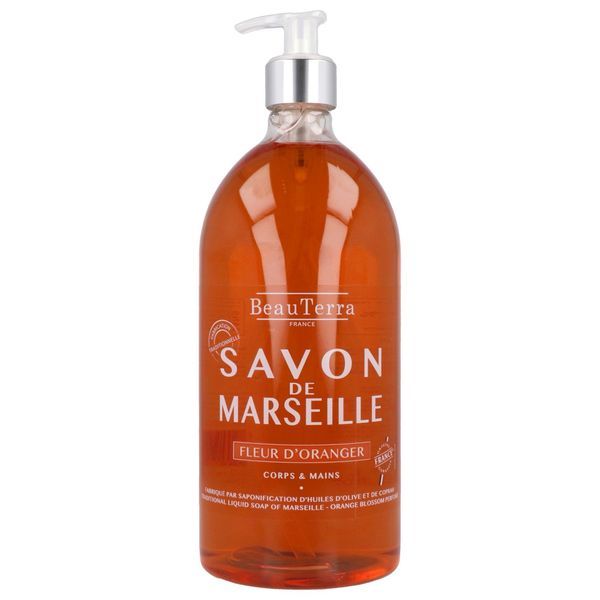 Beauterra Savon Liquide De Marseille Fleur D'Oranger Flacon 1 L 1