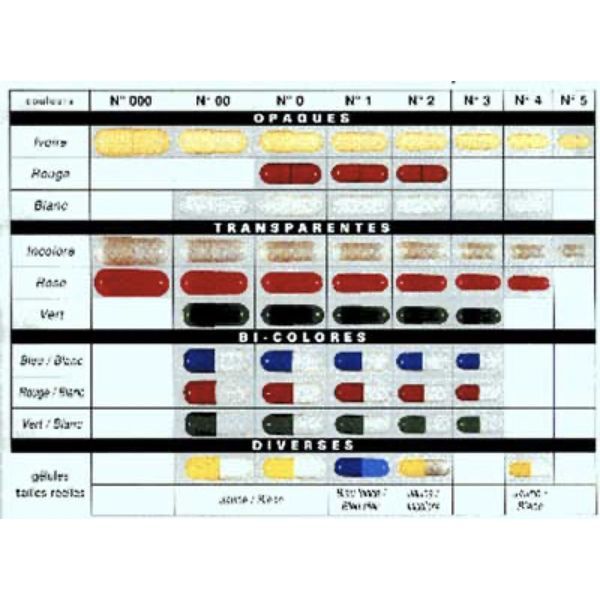 LGA Gélule vide opaque, ivoire, n° 00, contenance 0,91 ml, sachet 1000