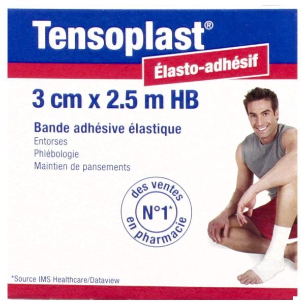 TENSOPLAST HB Bande de contention adhésive, élastique en longueur, 2,5 m x 3 cm (ref. 4002700C), unité