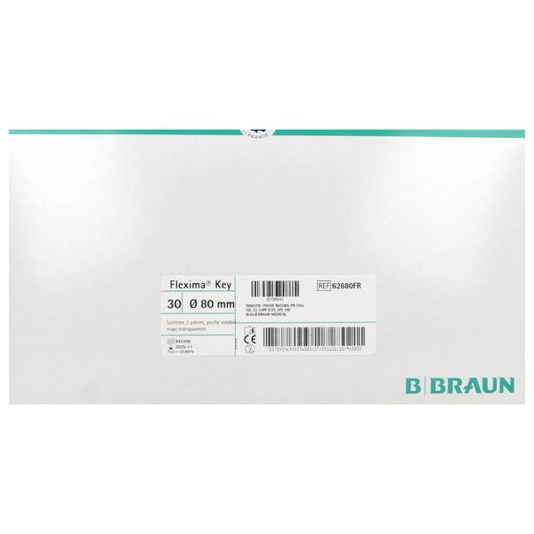 FLEXIMA KEY POCHE Poche vidable Maxi, système 2 pièces à couplage adhésif, transparente, transparente, diamètre 80 mm (ref. 62680FR), bt 30