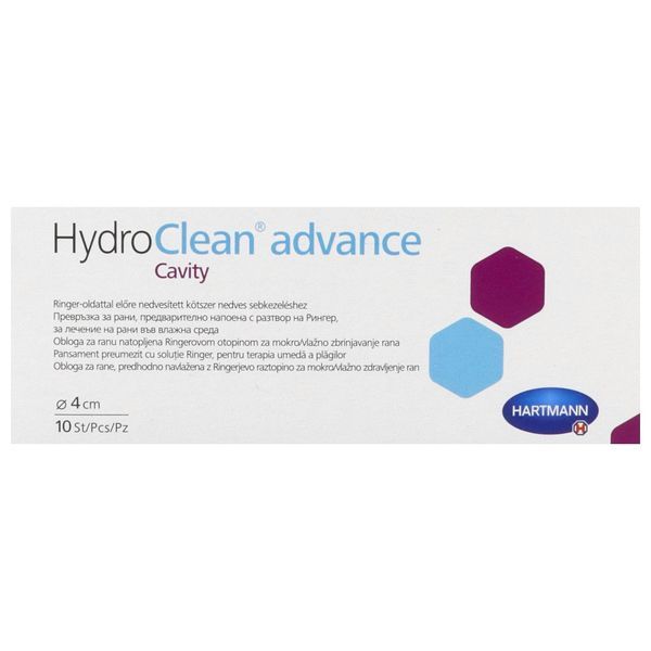 HYDROCLEAN ADVANCE CAVITY Pansement hydrogel irrigoabsorbant pour plaie profonde, prêt à l'emploi, rond, diamètre 4 cm (ref. 609162), bt 10