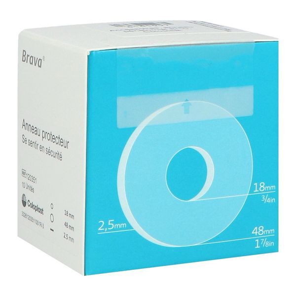 BRAVA ANNEAU PROTECTEUR Anneau protecteur cutané, à usage unique, 18 mm - 48 mm, épaisseur 2,5 mm (ref. 120351), bt 10