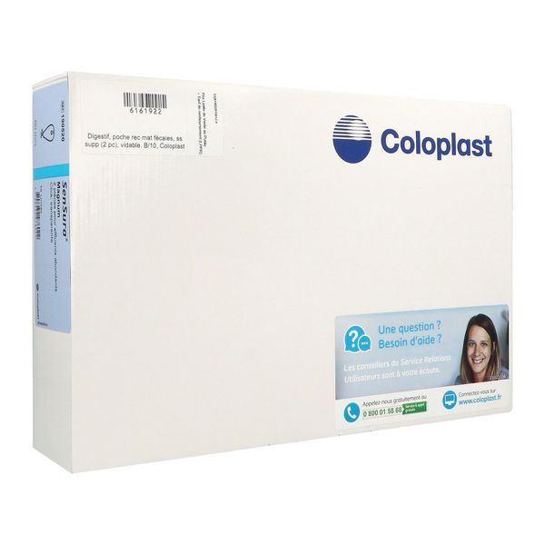 SENSURA CLICK POCHE OUVERTE MAGNUM Poche ouverte vidable, système 2 pièces, transparente, diamètre 60 mm (ref. 190520), bt 10