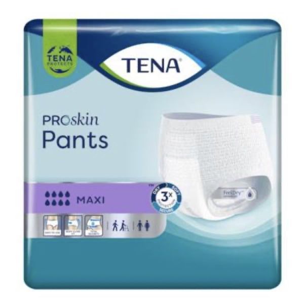 TENA PANTS PROSKIN MAXI Slip absorbant jetable pour incontinence urinaire forte, adulte, large (ref. 794625), sac 10