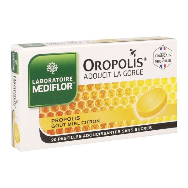OROPOLIS PASTILLE MIEL - CITRON Pastille à sucer adoucissante pour la gorge, goût miel - citron, bt 20