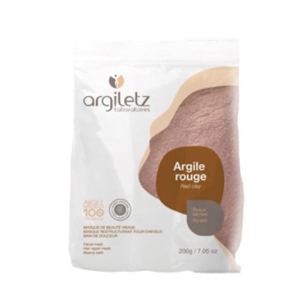 ARGILETZ ARGILE ROUGE ULTRAVENTILEE Poudre d'argile rouge ultraventilée, prête à l'emploi, sachet 200 g