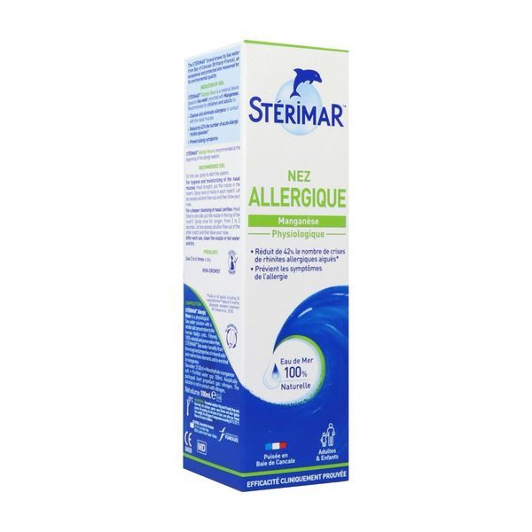 STERIMAR MN NEZ SUJET AUX ALLERGIES SOLUTION NASALE ISOTONIQUE 100 ML