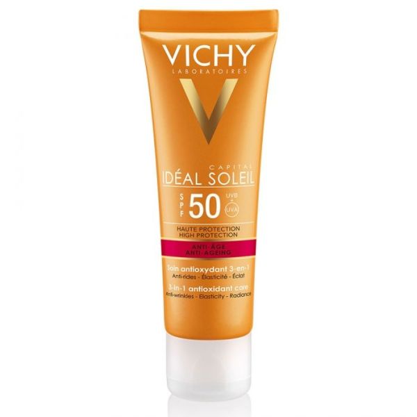 Vichy Ideal Soleil A/Age Ip50 Soin Antioxydant 3 En 1 Fluide Tube 50 Ml 1