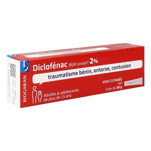DICLOFENAC BGR CONSEIL Gel dermique 2 %, boîte 1 tube de 30 g