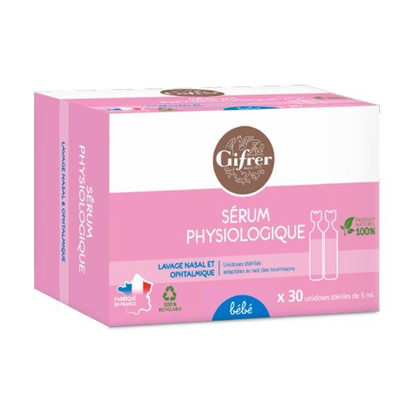 Gifrer Bébé Physiologica Sérum Physiologique 30 Unidoses de 5ml 