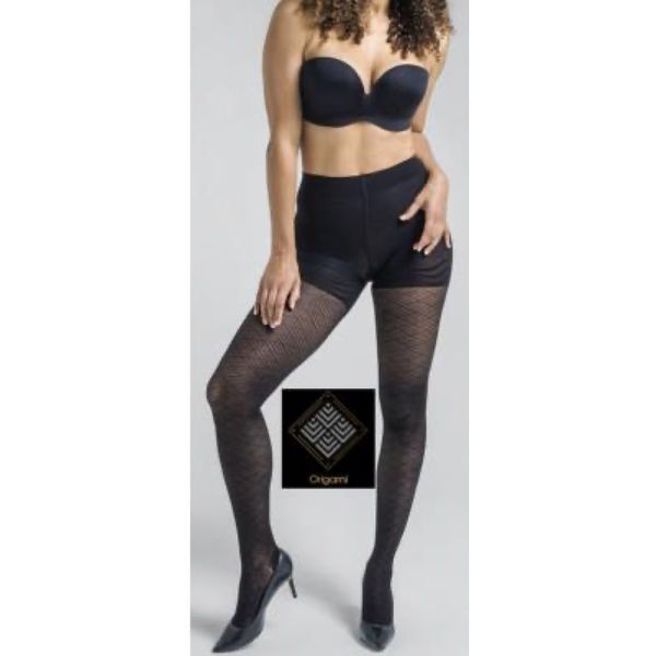 SMARTLEG 2 COLLECTION L'ESPRIT COUTURE ORIGAMI Collant médical de compression transparent avec motif, classe 2, femme, court, taille 3, paire